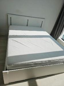 IKEA Queen Bed Set (Mattress   Frame   Slats) — OKz.ca Post$350