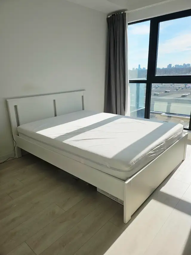 IKEA Queen Bed Set (Mattress   Frame   Slats) — OKz.ca Post$350 - Photo 2