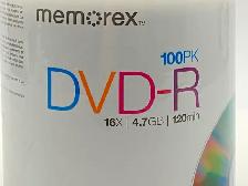 Memorex 16X DVD-R 100 pack DVD-R Tote New/Sealed Recordable Disc - Photo 2
