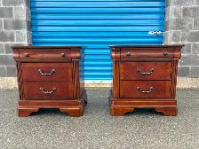 Large Three Drawer Matching Side Tables - Photo 1
