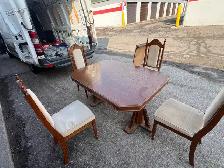 Free delivery used Wooden Dining Table with 4  Chairs - Photo 6