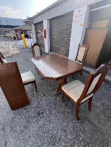 Free delivery used Wooden Dining Table with 4  Chairs - Photo 8
