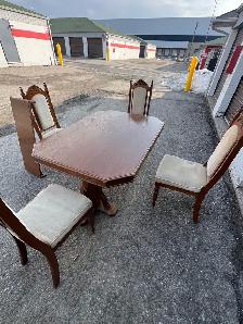 Free delivery used Wooden Dining Table with 4  Chairs - Photo 9