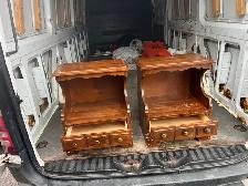 Free delivery used Pair of Wooden End Tables with Drawers - Photo 5