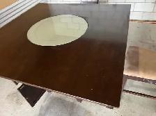 Free delivery used Dark Wood Counter Height Table with 4 Chairs - Photo 5