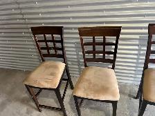 Free delivery used Dark Wood Counter Height Table with 4 Chairs - Photo 9