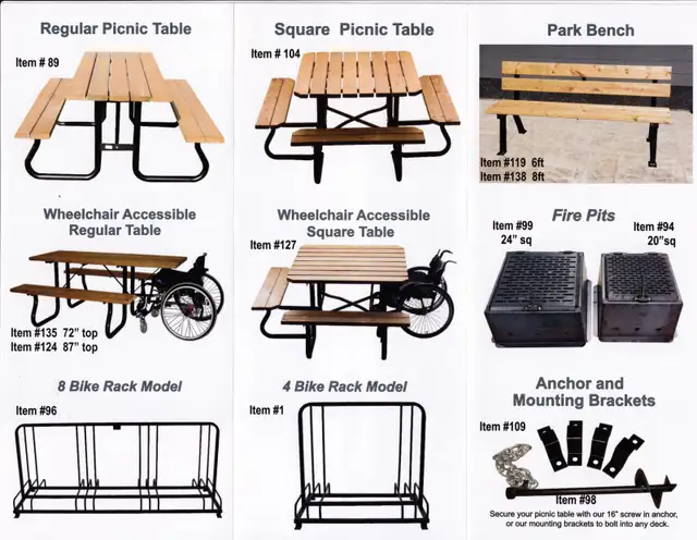 Picnic tables
