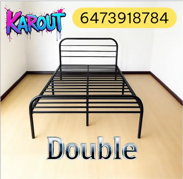 Free Delivery New double Bed Metal Heavy-duty sturdy stable.