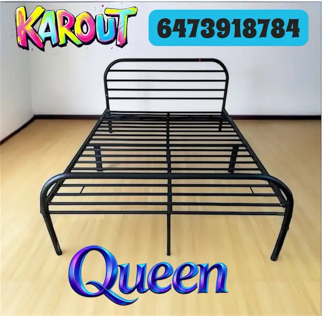 Free Delivery New queen Bed Metal Heavy-duty sturdy stable.