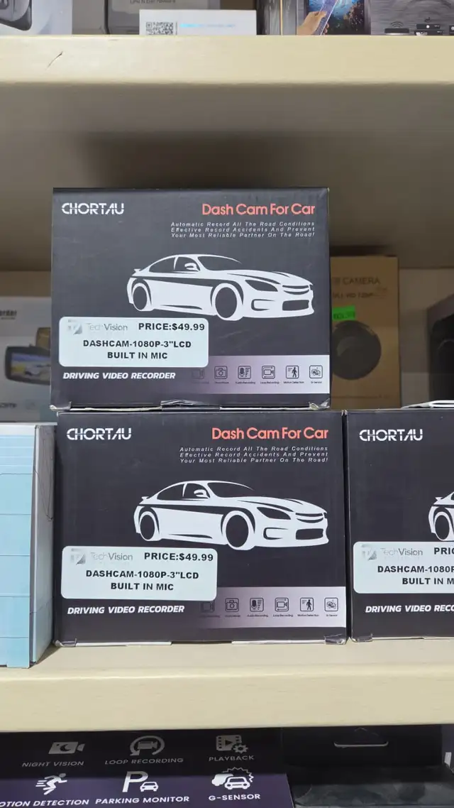 CHORTAU Dash Cam (1080P, 3' LCD)