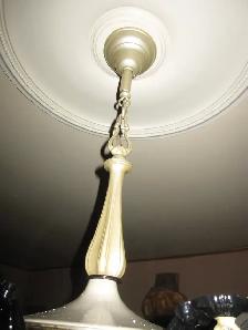 5 ARM BRASS LIGHT FIXTURE WITH BLACK & BRONZE SHADES - Photo 4