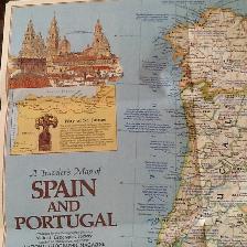 VINTAGE – HISTORICAL MAP OF SPAIN and PORTUGAL,