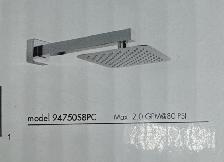 Fortis 8' Square Shower Head with Arm CLEARANCE