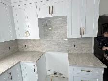 Modern White Kitchen Quartz Countertops - Low Price