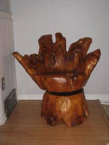 Fabulous Handcrafted Wood Swivel Chair