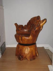 Fabulous Handcrafted Wood Swivel Chair - Photo 2