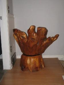 Fabulous Handcrafted Wood Swivel Chair - Photo 3