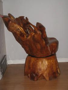 Fabulous Handcrafted Wood Swivel Chair - Photo 4