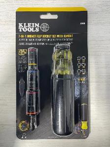 Klein Tools 7-in-1 Impact Flip Socket with Handle, Hex Impact So