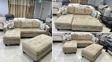 PULL OUT (BRAND NEW)L SHAPE SOFA BED IN FABRIC & LEATHER