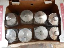 8 vintage countertop candy jars with lids-general store