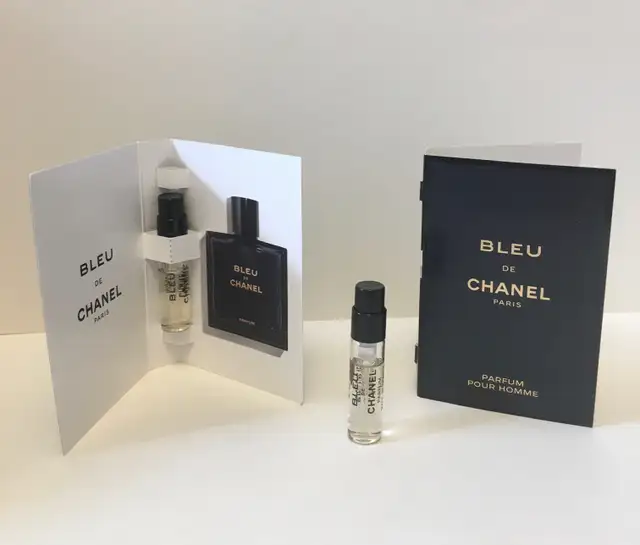 4 x Échantillons de parfum BLEU de CHANEL Homme, Neufs ! Sillery