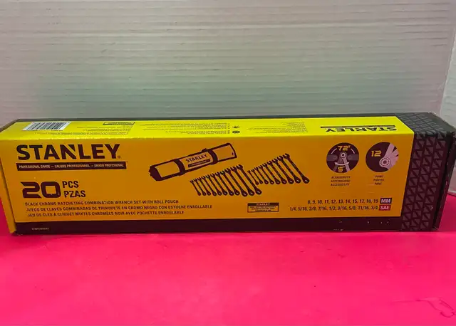 STANLEY 20PCS BLACK CHROME RATCHETING SET