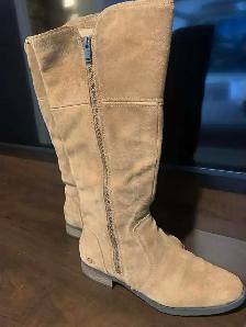 UGG Leigh Chestnut Suede Knee-High Riding Boots - Photo 2