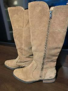 UGG Leigh Chestnut Suede Knee-High Riding Boots - Photo 3