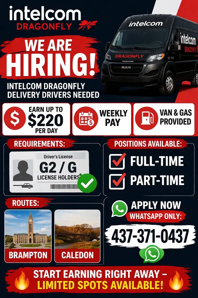 Hiring intelcom drivers GTA
