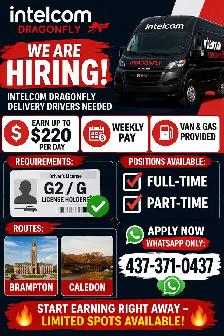 Hiring intelcom drivers GTA