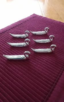 6 appuis/ supports vintage pour couteaux en forme de cygne