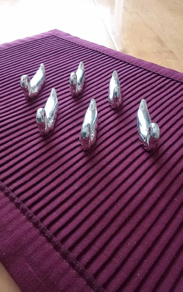 6 appuis/ supports vintage pour couteaux en forme de cygne - Photo 2