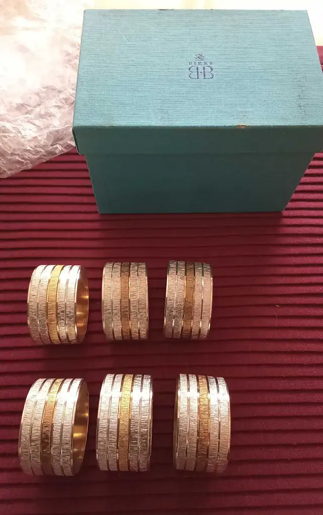 ensemble neuf de 6 anneaux de Birks serviettes de table - Photo 2