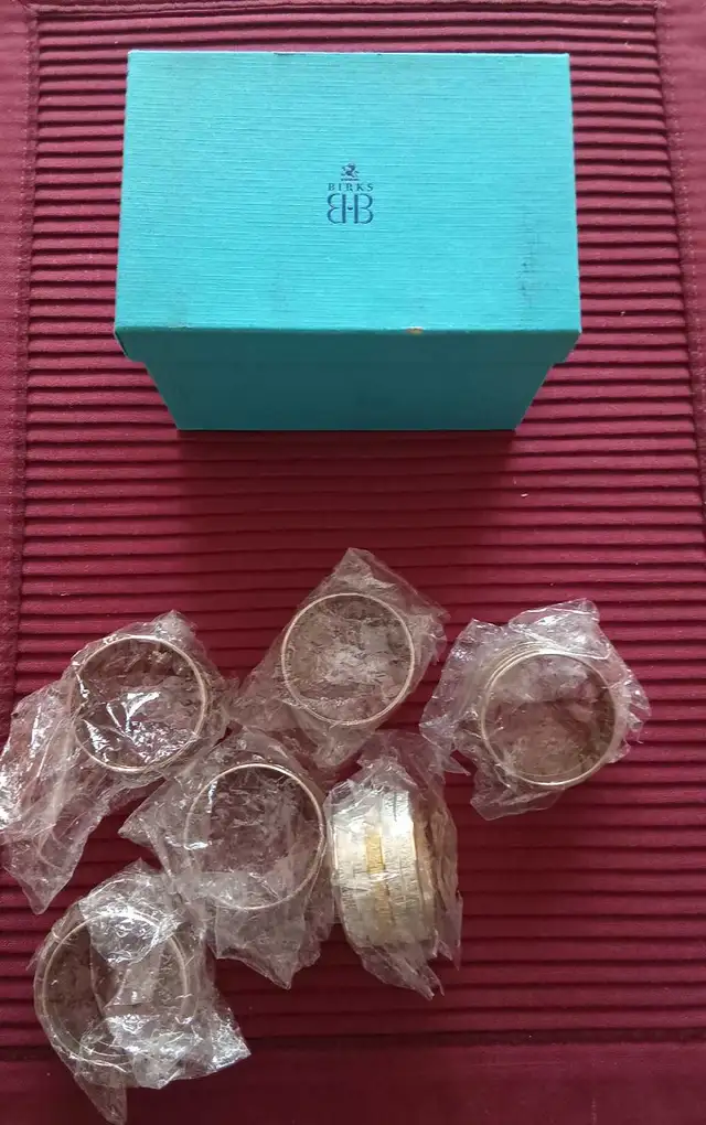 ensemble neuf de 6 anneaux de Birks serviettes de table - Photo 3