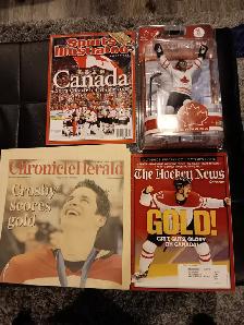 Sidney Crosby Team Canada McFarlane figure plus 3 Publications