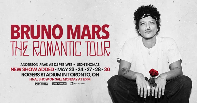 BRUNO MARS - The Romantic Tour Tickets