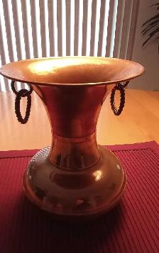 vintage vase/pot en cuivre décoratif pour fleurs ou autres