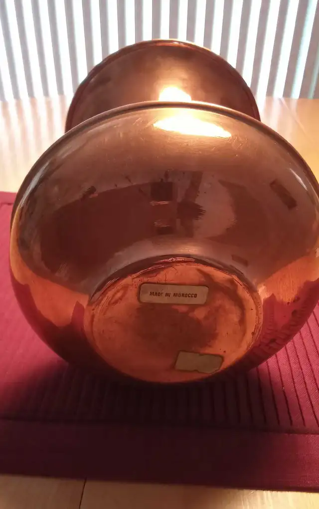 vintage vase/pot en cuivre décoratif pour fleurs ou autres - Photo 3