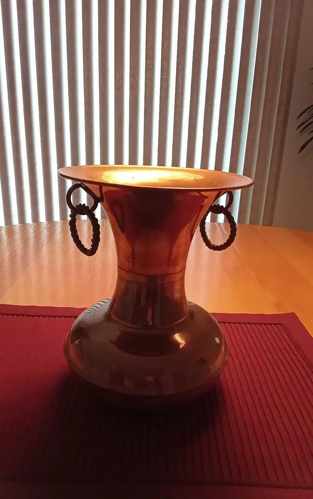 vintage vase/pot en cuivre décoratif pour fleurs ou autres - Photo 9