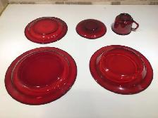 Vintage Arcoroc France Ruby red glass dining set - Photo 3