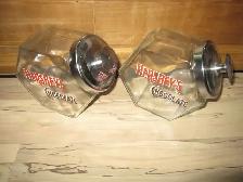 TWO OLD VINTAGE HERSHEY'S CHOCOLATE STORE COUNTER TOP JARS