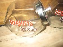 TWO OLD VINTAGE HERSHEY'S CHOCOLATE STORE COUNTER TOP JARS - Photo 2