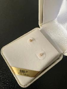 Diamond Stud Earings 10 CT Gold. .10 tct. - Photo 3