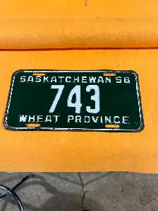 1956 3 digit Saskatchewan license plate