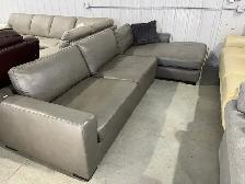 Grey leather sectional - Photo 2