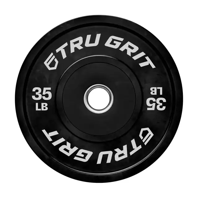 NEW IN BOX TRUGRIT 35LB BLACK BUMPER PLATE for $30