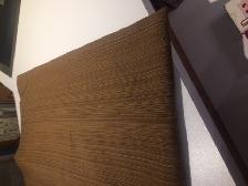 GRANDE NAPPE NEUVE BRUNE RAYÉE ÉPAISSE 58'x102' POLYESTER $15.00 - Photo 3