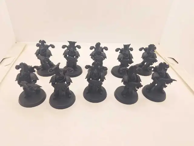Warhammer 40k 10 primed black thousand sons Rubric Marines