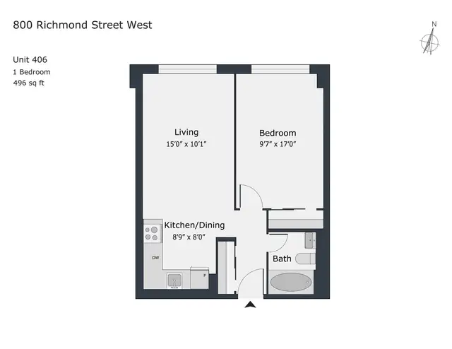 Renovated studio, Queen and Bathurst - ID 4453 - Photo 7